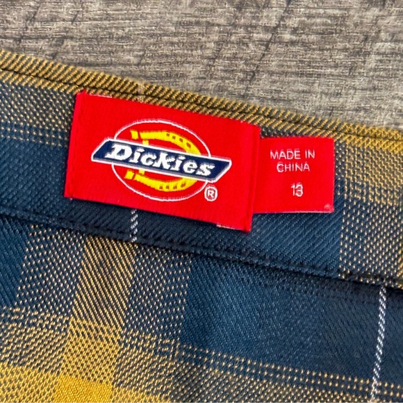 Dickies Pleated Plaid Side Zip Mini Skirt Womens M/L Preppy Dark Academia - Picture 4 of 6